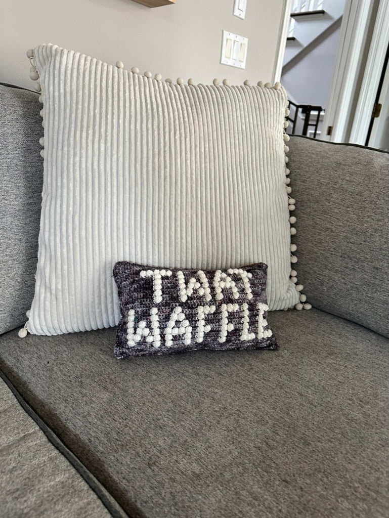 Twat Waffle Crochet Pillow