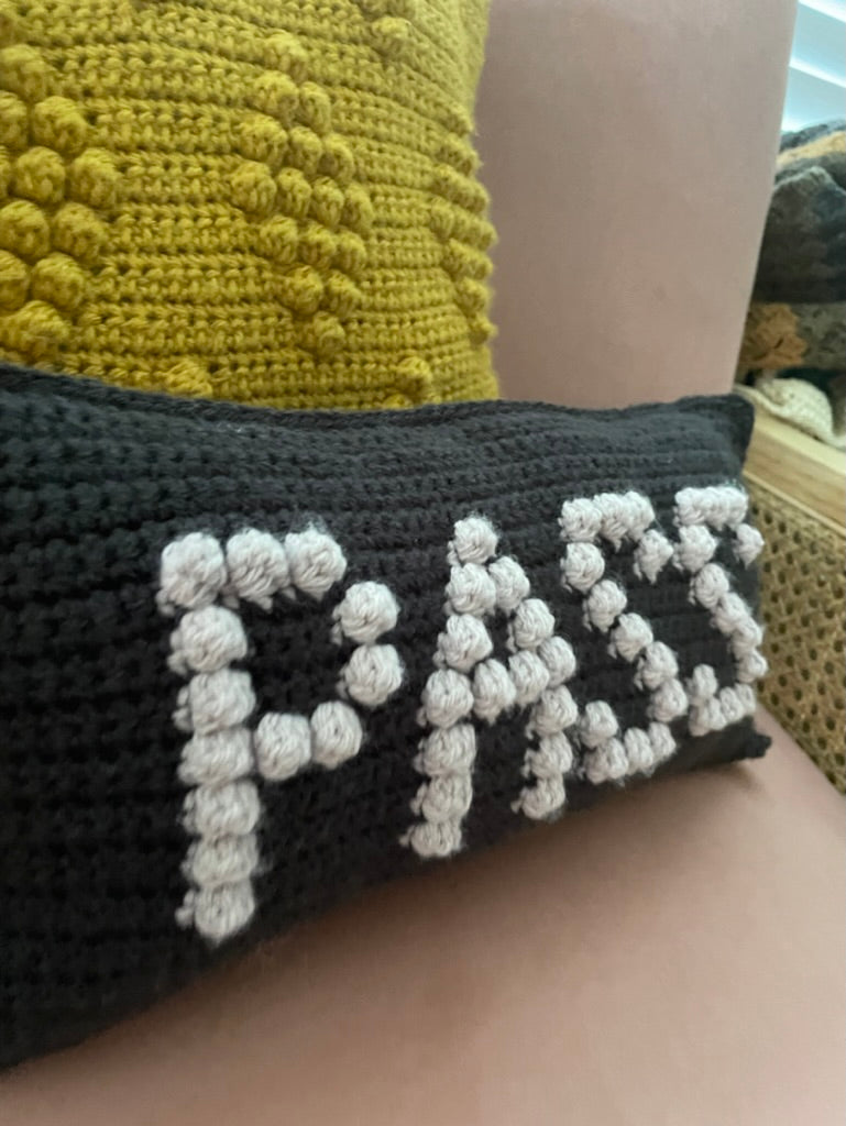 Smash/Pass Reversible Crochet Pillow