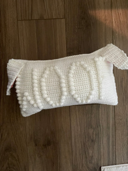 Woof Crochet Pillow- With Ears