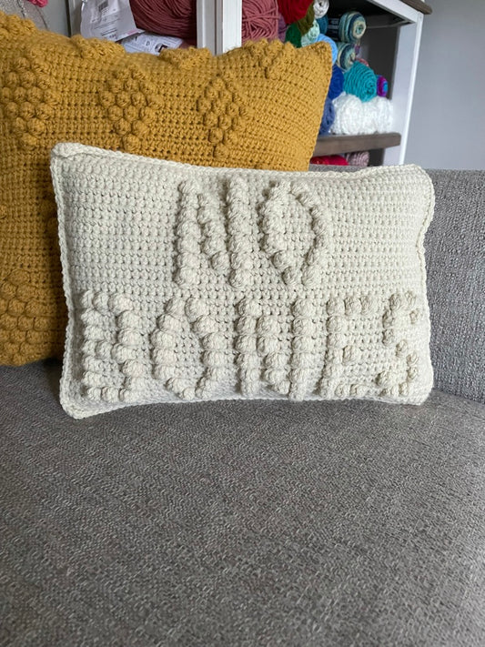 Bones/No Bones Reversible Crochet Pillow