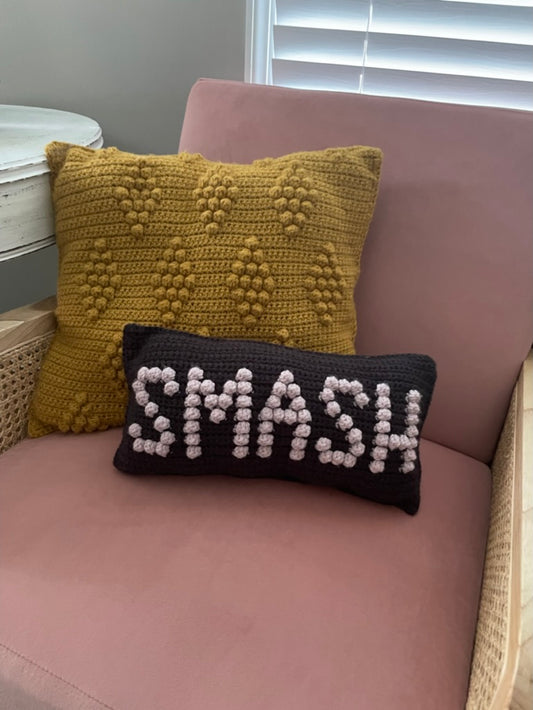 Smash/Pass Reversible Crochet Pillow