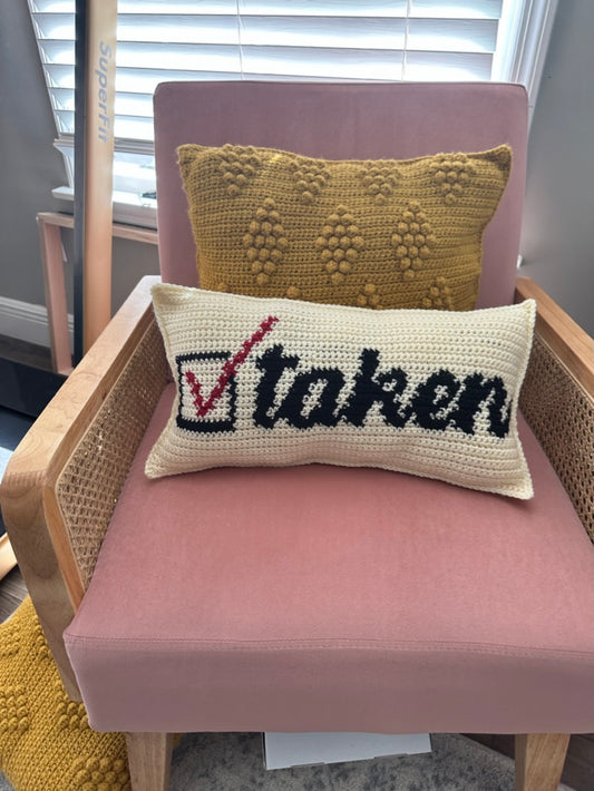 Single/Taken Reversible Crochet Pillow