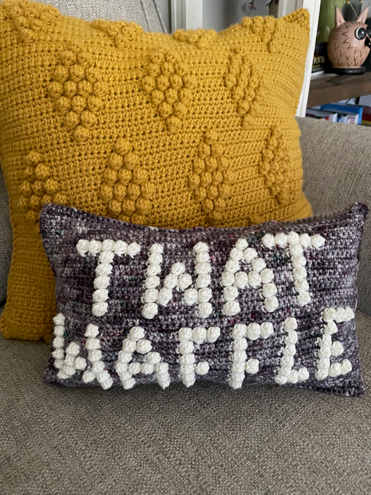 Twat Waffle Crochet Pillow