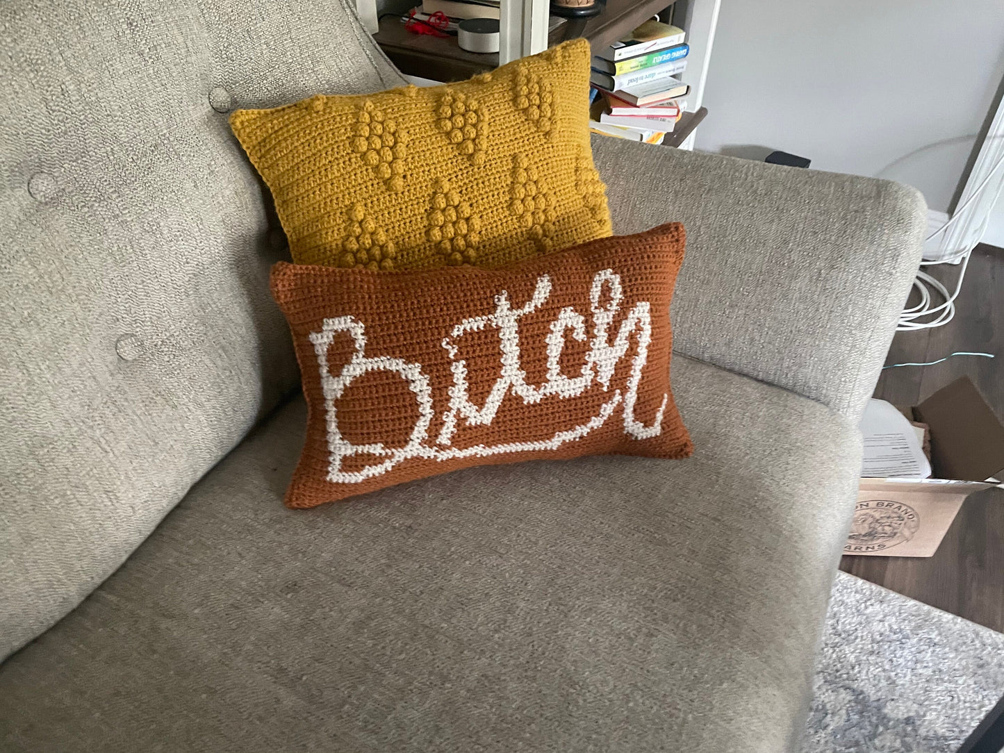 CROCHET PATTERN- Bitch Colorwork Crochet Pillow
