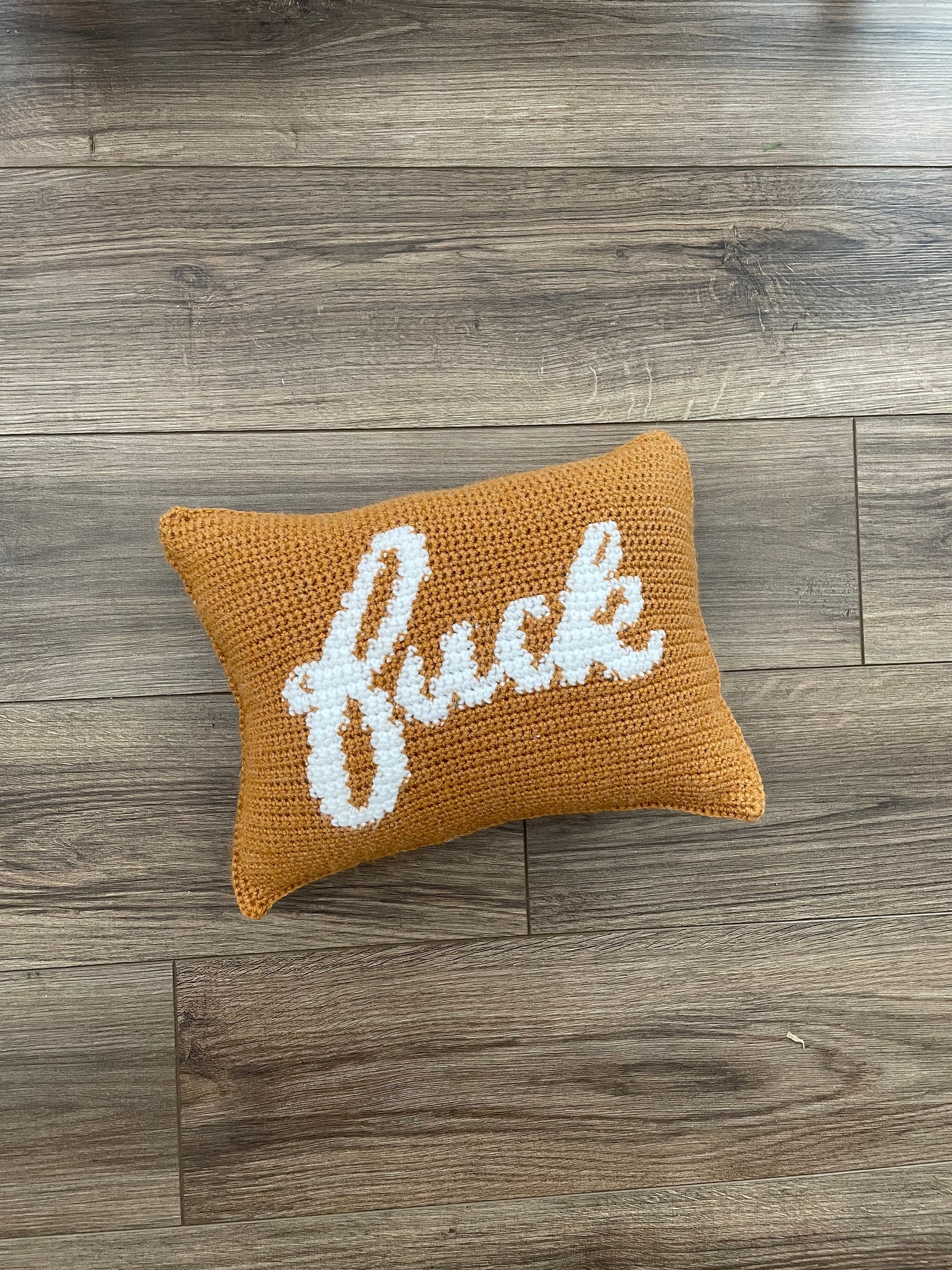 CROCHET PATTERN- Fuck Pillow, Fuck Colorwork Pillow, Crochet Pillow, Curse Word Pillow