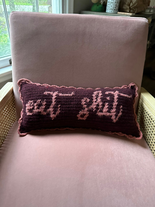 CROCHET PATTERN- Eat Shit Pillow Pattern, Funny Crochet Pillow Pattern, Curse Word Crochet