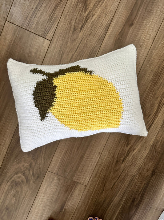 CROCHET PATTERN- Lovely Lemon Crochet Pillow