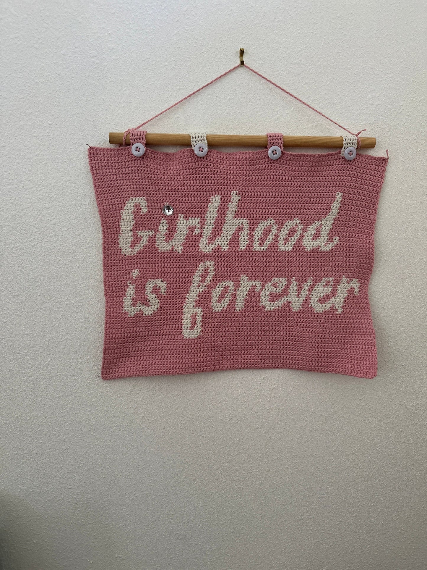 CROCHET PATTERN- Girlhood Is Forever Crochet Wall Tapestry