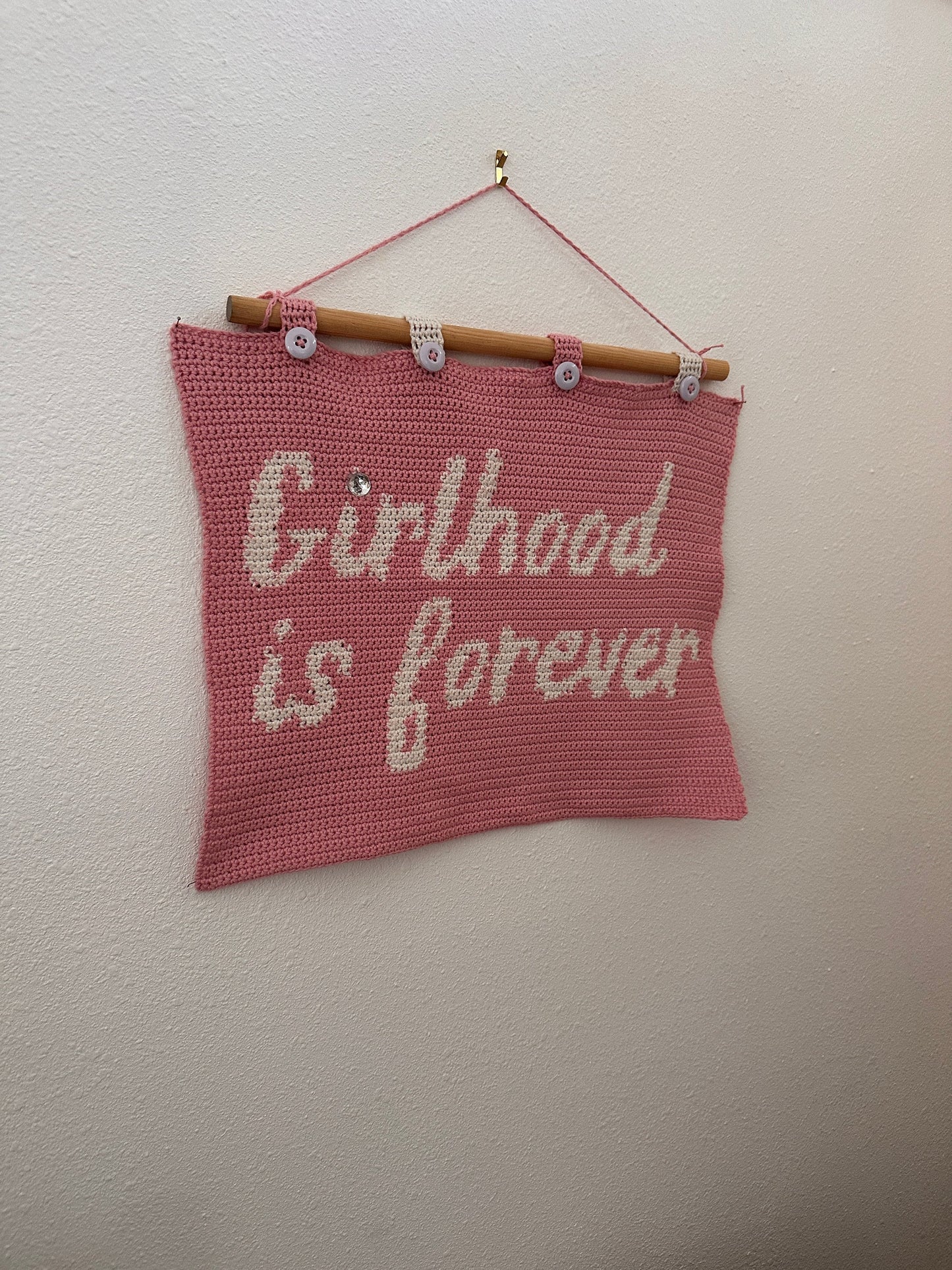 CROCHET PATTERN- Girlhood Is Forever Crochet Wall Tapestry