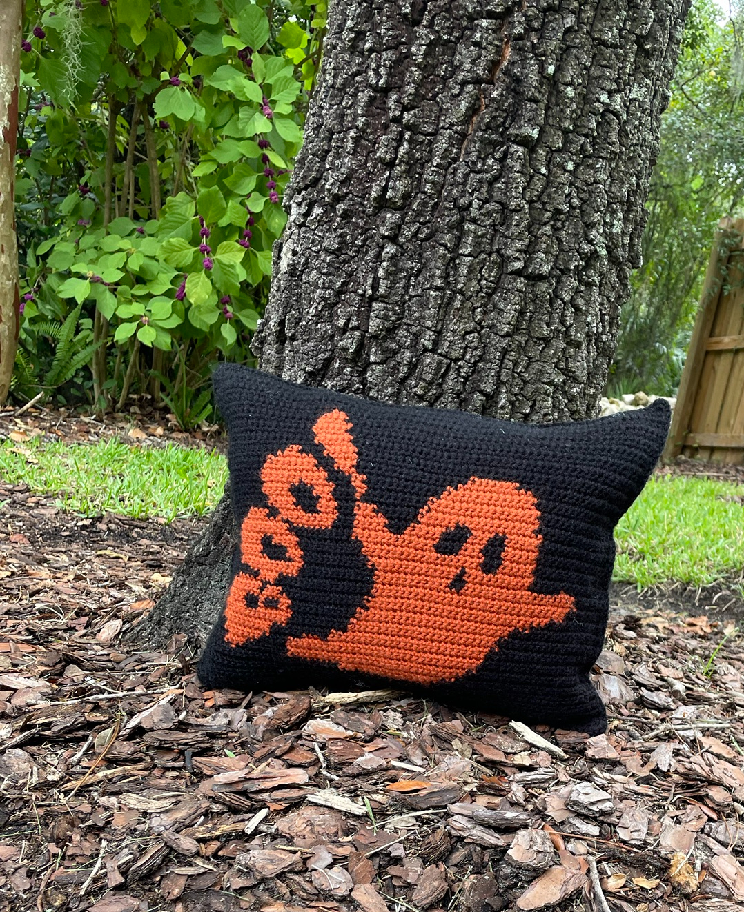 Boo Ghost Crochet Pillow Pattern
